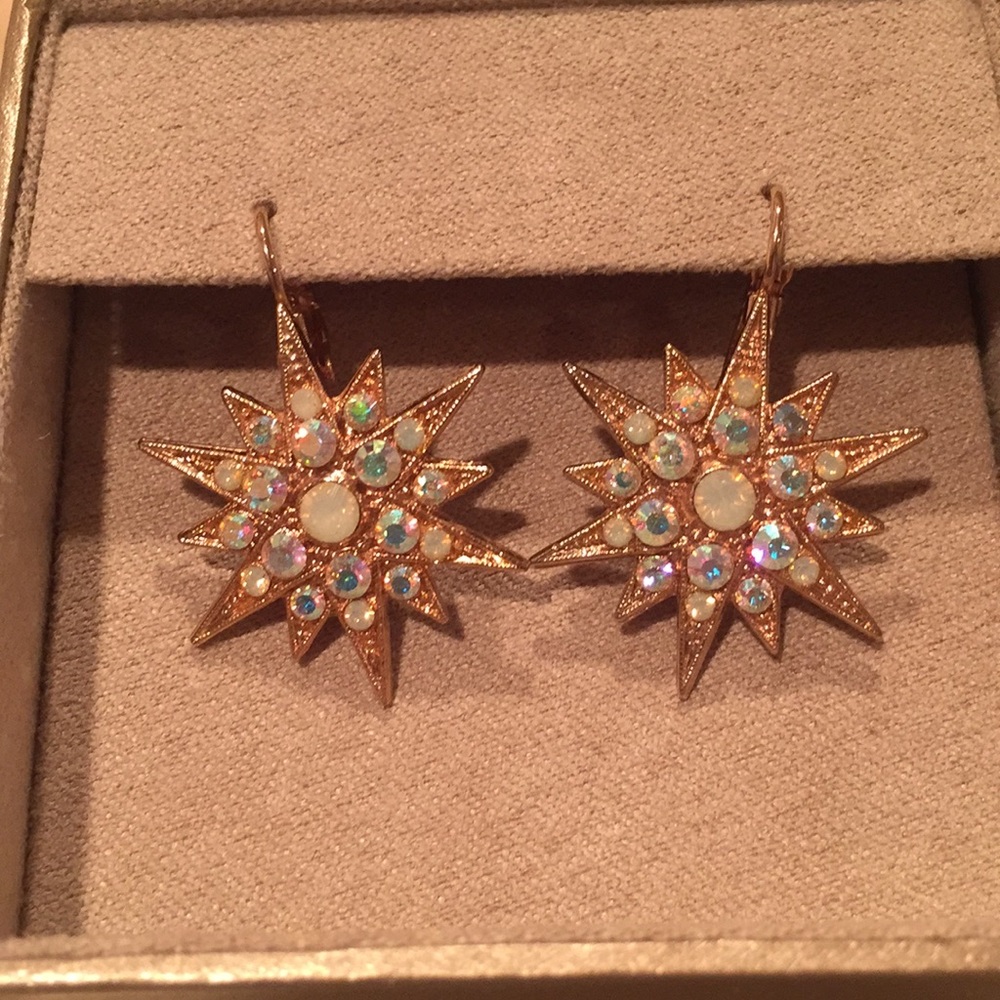 Rose Gold colored Starburst Earrings